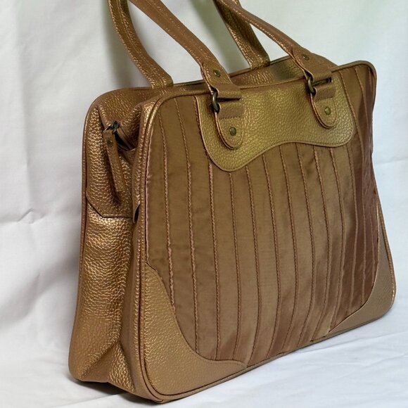 Estee Lauder Large Padded Laptop Travel Case Tote / Shoulder Bag - Bronze - New - Picture 3 of 9